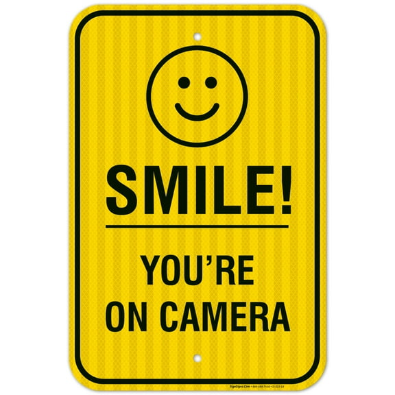 Smile Your On Camera Sign, Security Video Surveillance Sign,