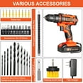 thumbnail image 3 of 20v Drill Driver Set,Cordless Drill with Battery and Charger,LED Tools Kit,25+1 Torque Setting and 43pcs Bits, 3 of 10