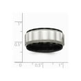 thumbnail image 7 of Edward Mirell Black Titanium & 925 Sterling Silver Brushed & Polished Milgrain Ring Size: 11; for Adults and Teens; for Women and Men, 7 of 7