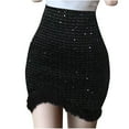 thumbnail image 2 of Wancir Women's Sequin Skirt Sparkle Stretchy Bodycon Mini Skirts Night Out Party, 2 of 7