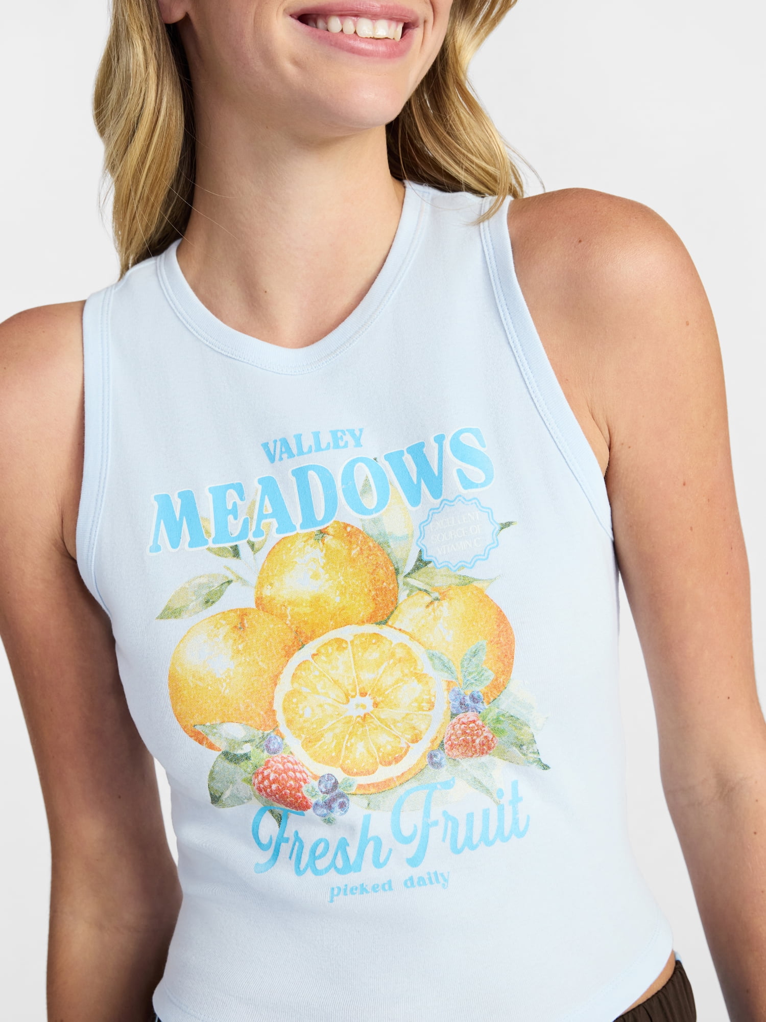 No Boundaries Cotton Ribbed Graphic Tank Top, Women's XXS-XXL