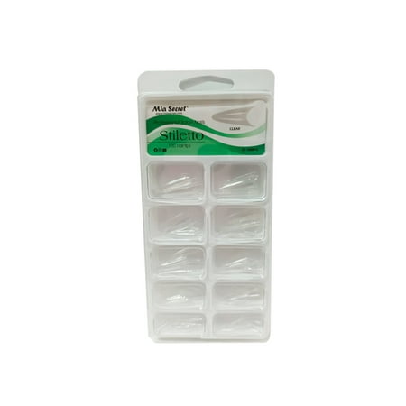 Mia Secret Gel Tips - STILETTO Clear - 100 Quantity