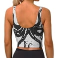 thumbnail image 4 of Uemuo Abstract Ink Octopus Pattern Women's Sports Bra - High Impact Support, Breathable, and Comfortable Athletic Bra for Running, Yoga, and Workouts, 4 of 9