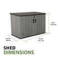 thumbnail image 6 of Lifetime Rough-Cut Polyethylene Horizontal DIY Storage Shed, 52" x 42.5" x 75.2", Gray (60489), 6 of 11