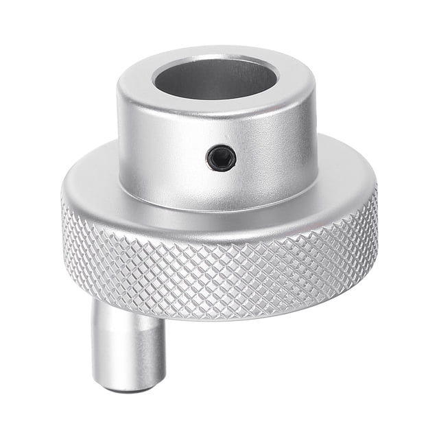 Uxcell Roue à Main en Alliage d'Aluminium 50mm OD 5mm avec Poignée Rotative Outil pour Machine à Laver, Argent