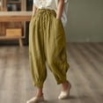 thumbnail image 2 of CAIXIA Womens Wide Leg Pants Boho Summer Capri Palazzo Harem Casual Barrel Sweatpants Baggy Slacks with Pockets, 2 of 5