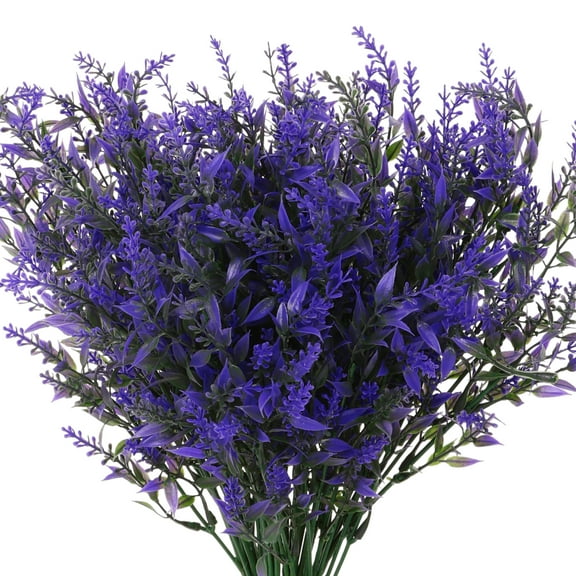 Unique Bargains 8Pcs Artificial Lavender Bundle Fake Flowers Indoor Outdoor Decor Purple