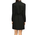 thumbnail image 3 of Allegra K Women's Roll up Sleeves Multi-Pocket Belted Shirt Dress, 3 of 4