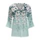 thumbnail image 3 of Xuyuer 3/4 Length Sleeve Womens Tops Round Neck Casual Summer Tunic Tops Basic Tees Blouses Cardigan Lightweight Button Down Casual Dressy T-Shirts Pleated Cute Shirts, 3 of 5