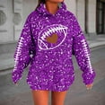 thumbnail image 3 of Sequins Football Hoodies for Women 2025 Fall Winter Glitter Sparkle Graphic Hooded Sweatshirt Y2K Pullover Tops, 3 of 5