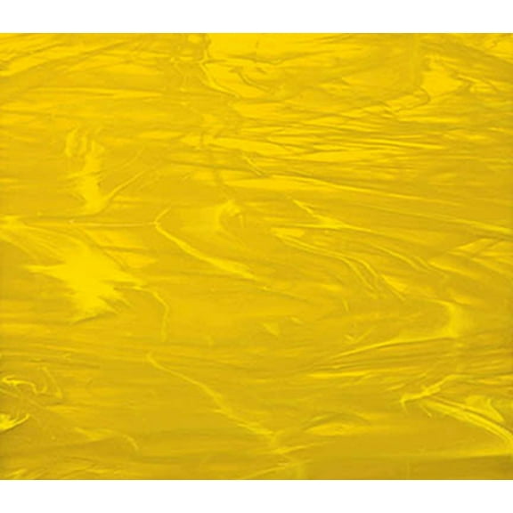 OCEANSIDE STAINED/FUSING GLASS SHEETS - YELLOW/WHITE WISPY FUSIBLE (Large 12" x 16")