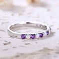 thumbnail image 2 of Silver & Stone Jewels Purple & White CZ Wedding Ring Half Eternity Band 925 Sterling Silver Band, 2 of 6