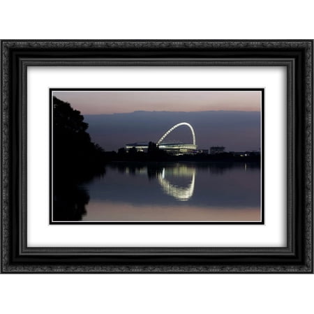 Wembley Stadium 2x Matted 24x20 Black Ornate Framed Art Print from the Stadium Series