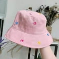 thumbnail image 4 of Women Sun Hat Flower Embroidery Deep Round Top Breathable Lightweight Sunscreen Foldable Washable Women Fisherman Hat Clothes Accessory, 4 of 6