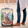 thumbnail image 4 of Merry Christmas Santa Reindeer Antlers Abyssinian Sleigh Xmas Winter Holiday Travel Luggage Cover Cat Lover Kitten Owner Gifts Suitcase Dust Protective Decor - 00023, 4 of 5