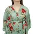 thumbnail image 3 of Bimba Moms Dusty Green Floral Printed Kaftan With Belt Maternity Maxi Dress-16, 3 of 6