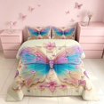 thumbnail image 2 of Homewish Gradient Butterfly Full Size Comforter Sets for Girls, Pink Floral Flower Bedding Comforter Set, Pink Reversible, 3-Piece 1 Comforter and 2 Pillowcases, 2 of 6