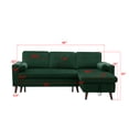 thumbnail image 5 of Dasun 88" Reversible Pull out Sleeper Sectional Storage Sofa Bed,Corner sofa-bed with Storage Chaise Green, 5 of 5