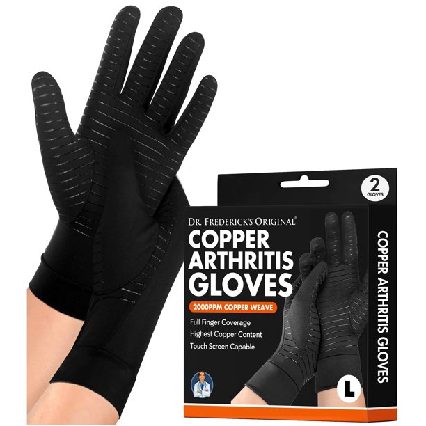 Dr. Frederick's Original Copper Full Finger Arthritis Glove 2 Gloves