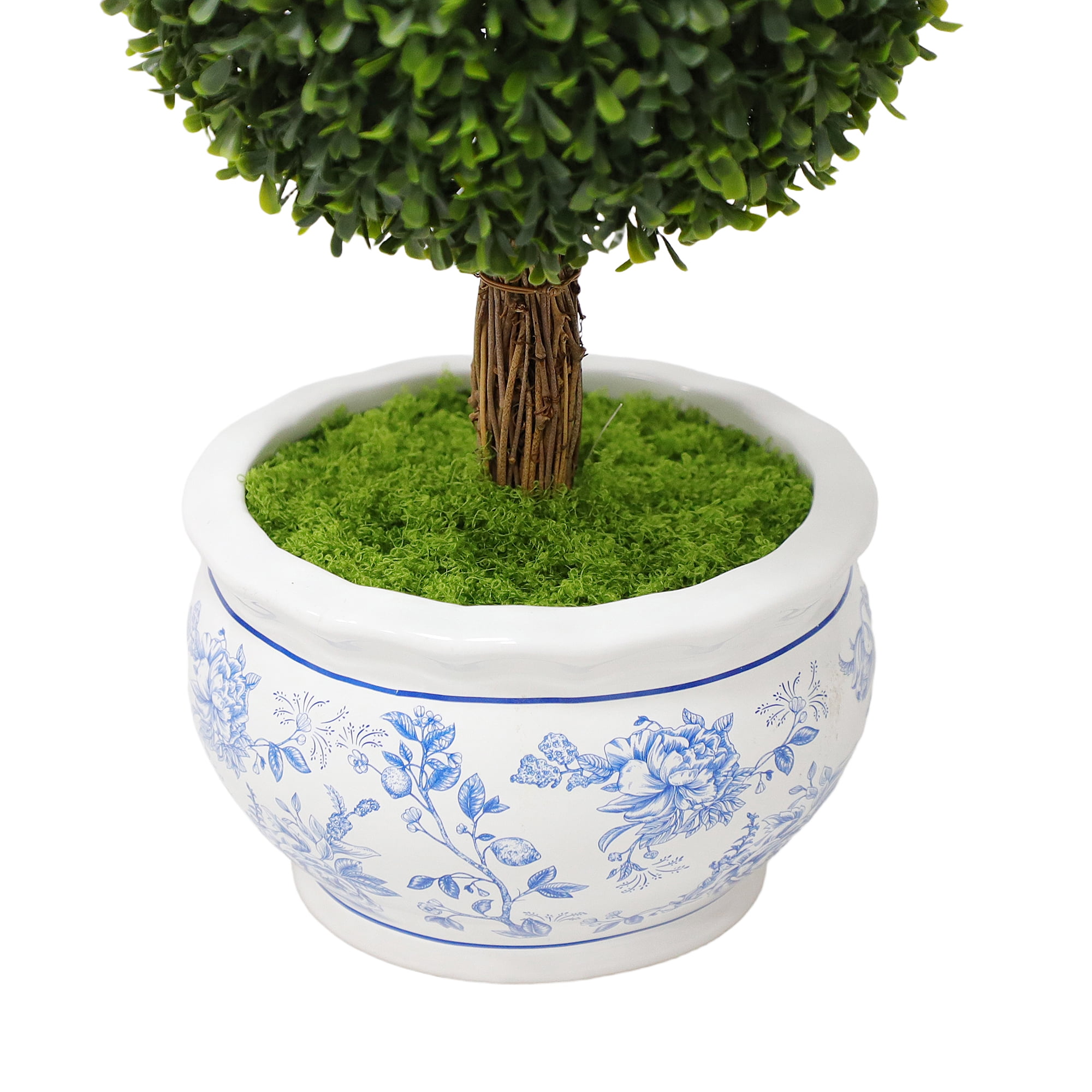 My Texas House Boxwood Artificial 16" Topiary in Floral Pot