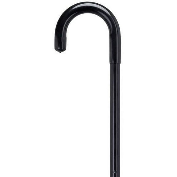 Walking Cane Men's 7/8" diameter aluminum Crook Cane Black, vinyl grip, adjusts 33" to 41", rubber tip
