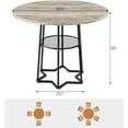thumbnail image 4 of Ourlova Table à Manger Ronde avec Tablette de Rangement avec Base en Métal (Table Seulement), 4 of 7