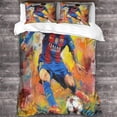 thumbnail image 3 of Dsjackson Lionel Messi Premium Duvet Cover Set With Hidden Zipper Closure - Exquisite 3d Print Microfiber Sports Bedding, Complete 3-piece Set With Pi, 3 of 5