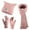 Pink, variant on Xfvqtps Women Hat Scarf Glove Set Knit Square Hat Solid Color Touchscreen Winter Warm Stretchy Extended Beanie Neck Warmer Gloves Set Gray