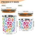thumbnail image 3 of Rainbow Leopard Cheetah Airtight Coffee Bean Canister 30oz Food Storage Containers with Lids For Gournd, Tea, Sugar, Flour, Rice, Cereal, Candy Cookie Jar, 3 of 8