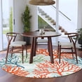 thumbnail image 3 of Round Rugs 5Ft, Ocean Coral Round Area Rug Washable Indoor Throw Carpet, Abstract Boho Gradient Coastal Polka Dots Soft Non Slip Circle Rug for Cabinet Bathroom Home Decor Aesthetic, 3 of 8