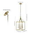 thumbnail image 3 of JONATHAN Y Ruth 11" 4-light Traditional Classic Lantern Metal/Glass LED Pendant, Antique Gold, 3 of 8