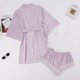 thumbnail image 4 of Batas de mujer de talla grande, lencería de seda, bata de baño de satén, conjunto de tres piezas, pijamas para dormir, pijamas para mujer, 4 of 6