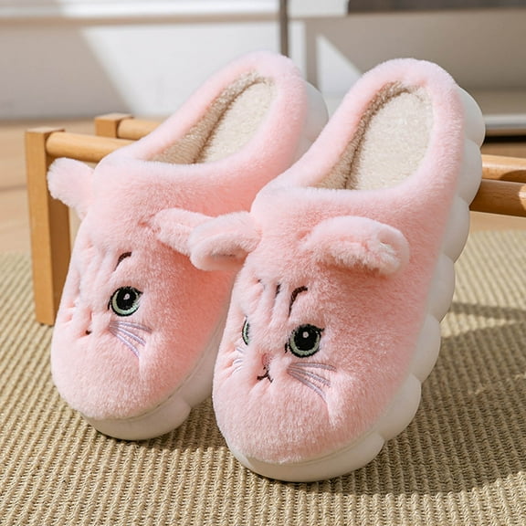 Wowcloth Unisex Plush Slippers - Cozy Furry Indoor/Outdoor Slides with 3D Cartoon Design for Home Comfort & Warmth