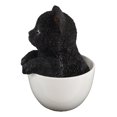 thumbnail image 4 of Lifelike Adorable Black Kitten Cat in White Tea Cup Pet Pal Figurine 5.75" Tall, 4 of 6