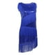thumbnail image 2 of Vestido de Baile Latino jinwen con lentejuelas brillantes y borlas Azul real, 2 of 8