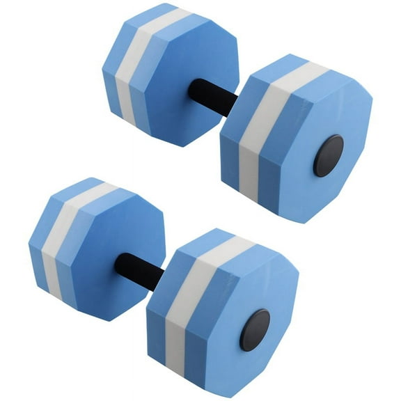 EVA Foam Dumbbell Set, Water Weights, Water Aerobics, Aquatic Therapy, Pool Fitness, Water Workout(2pcs) White Blue