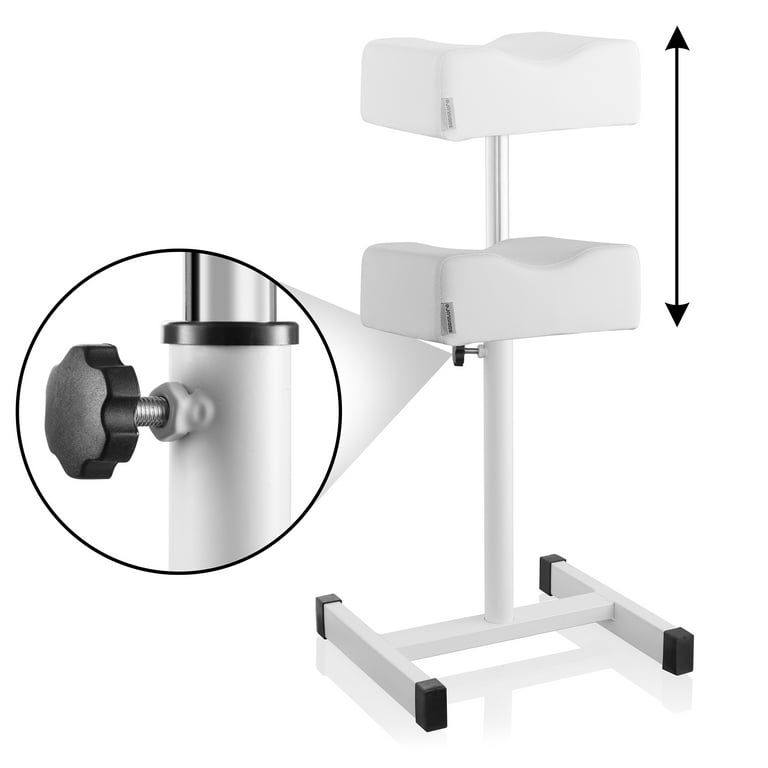Saloniture Portable Manicure / Pedicure Foot Rest Stand - Adjustable Stool  for Nail Salon or Spa, White 