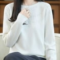 thumbnail image 5 of Wlynlyn Womens Long Sleeve Shirts Fall Winter Warm Soft Knitted Loose Pullover Crewneck Loose Fitted Solid Basic Tops, 5 of 7