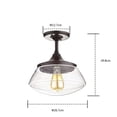 thumbnail image 3 of CLAXY Ecopower Vintage Metal Glass Ceiling Light 1-Lights Pendant Lighting Chandelier, 3 of 4