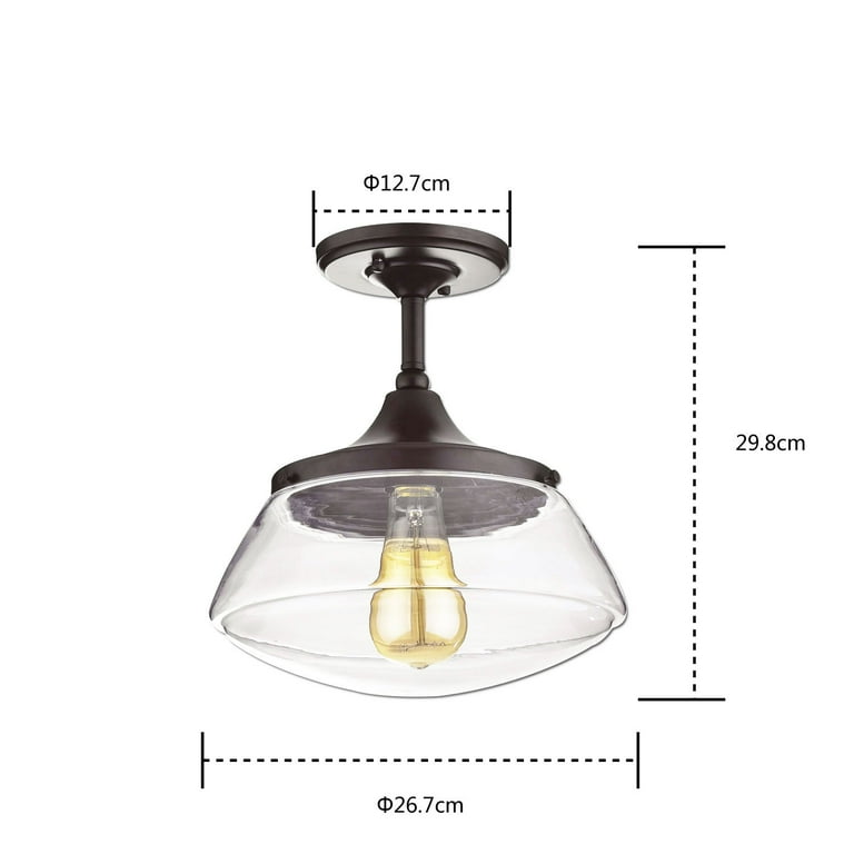 CLAXY Ecopower Vintage Metal Glass Ceiling Light 1-Lights Pendant