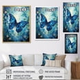thumbnail image 4 of Designart "Butterfly Azure Flitter" Animals Butterfly Floater Framed Canvas Wall Art, 4 of 5