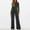 Z-Black, variant on Baqcunre Women's Loose Belted Dressy Crewneck Jumpsuit Long Wide Legs formal Rompers One Piece Jumpsuit Jumpsuits for Women Dressy Womens Pants Long Sleeve Jumpsuit for Women,Black,Size L
