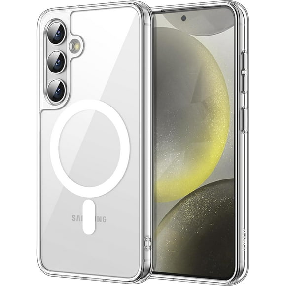 Magnetic Case for Samsung S24 PLUS, Compatible with MagSafe Wireless Charging, Shockproof Phone Bumper Cover, Anti-Scratch Clearview