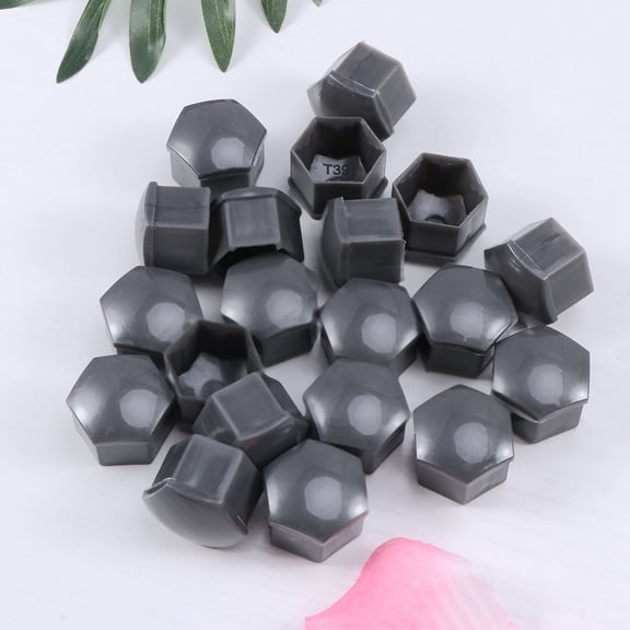 LEORX Wheel Lug Nuts Cover Grey 21-Pcs Set Plastic