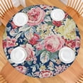 thumbnail image 2 of Pioneer Flower Floral Print Pattern Round Fitted Tablecloth with Elastic Edge,Dining Table Cover Waterproof,Outdoor Round Tablecloth for Camping,Dining,Indoor and Outdoor, 2 of 7