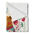 thumbnail image 2 of Bear Soft Flannel Fleece Throw Blanket, Cartoon with Flowers and Leaves Spring Inspired Botanical Composition, Cozy Plush for Indoor and Outdoor Use, 60" x 80", Multicolor, by Ambesonne, 2 of 5