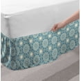 thumbnail image 2 of Blue Mandala Bed Skirt, Repetitive Abstract Oriental Floral Inspired Intricate Motifs Pattern, Elastic Bedskirt Dust Ruffle Wrap Around for Bedding Decor, 4 Sizes, Ivory and Sea Blue, by Ambesonne, 2 of 2