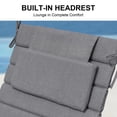 thumbnail image 3 of Chaise Lounge Cushion Outdoor Set of 2, Foldable Lounge Chair Cushions with Straps, Lounger Cushions for Outdoor Furniture, 80''Lx26''W (Gray), 3 of 8