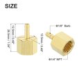 thumbnail image 2 of 5 Pack Brass Hose Barb Fittings, 1/8" Bard x 1/4" NPT Female Hose Connector, 2 of 6