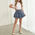 thumbnail image 4 of ZACPNCV Girls Jean Shorts Stretch Denim Shorty Shorts with Pockets, 4 of 7